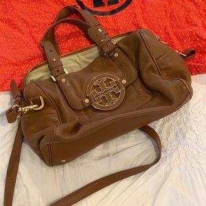 Tory Burch Brown Leather Handbag “Amanda Satchel”